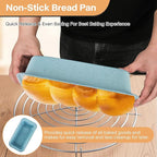 3-Piece Non Stick Bread Pans, 9x5 Inch Stackable Loaf Pan, Advanced Carbon Steel Bread Pans for Homemade Bread, Cakes, Lasagna, Sandwich - Oven-Safe & Easy Clean
