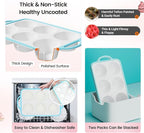 Silicone Jumbo Muffin Pan with Metal Frame, Non Stick Food Grade Silicone Large Muffin Pan, with Handles 6 Cup,BPA-Free and Dishwasher Safe, Jumbo Cupcake Pans - 1 Piece Blue