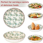 75 Oz Serving Bowls,Bohemian Style Large Porcelain Dishes for Entertaining Parties,Big Bowls for Eating Soup, Salad, Pasta, Fruit, Chips, 10.3 Inch Diameter (orange Beige)
