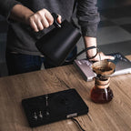 Lafeeca DJ Electric Gooseneck Kettle - Pour Over Coffee & Tea - Turntable Design - Water Boiler - Quick Heating & Temperature Control - Black