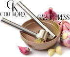 Garlic Press, Garlic Mincer, Ergonomic Handheld Garlic Crusher, Dishwasher Safe Stainless Steel Kitchen Tool