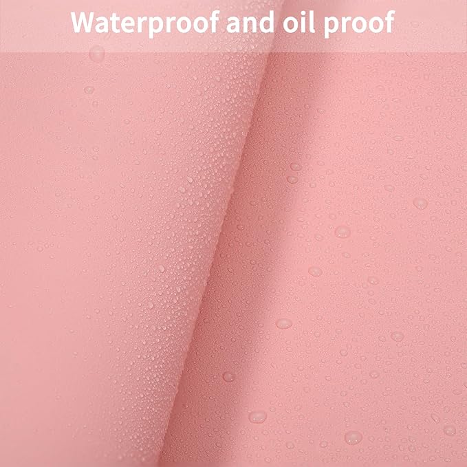 Leather Table Cover,1.8mm Thick,24x48 Inch Desk Cover,Large Desk Mat,Table Protector,Table Cover Protector,Dining Table Cover Protector,XL Desk Mat(Pink+Silvery,24x48)