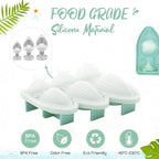 Hoolerry Ice Cube Molds Cube Trays Fun Shapes Silicone Ice Ball Maker with Lid for Whiskey Cocktails Juice Drinks Beverage Crafting Accessories White Elephant Gifting(Green,Multi-size)