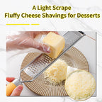 Elephant-Shaped Handle Cheese Grater & Lemon Zester, Stainless Steel Cheese Shredder with Fine/Coarse Sharp Blades, Protective Cover, Kitchen Gadgets for Parmesan, Ginger, Garlic, Chocolate & Veggies