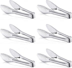 6 Pack Buffet Tongs,Stainless Steel Serving Tongs Serving Utensils 7Inch