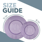 Exquisite 40 Piece Plastic Disposable Plates Set For 20 Guests I 20 X 9 Inch & 20 X 11 Inch Disposable Plastic Plates | Color: Purple | Great for Weddings Parties And Formal Occasions