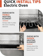 Oven Liners for Bottom of Oven - 4 Pack Large Heavy Duty Oven Mats, 17"x 25" Reusable Matt Liner for Electric, Gas, Toaster Ovens & Grills, BPA & PFOA Free, Kitchen Essentials, Black