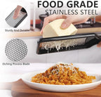 LHS Citrus Lemon Zester Cheese Grater with Container - Stainless Steel Kitchen Tool for Parmesan Cheese, Ginger, Garlic, Nutmeg, Chocolate, Fruits, Dishwasher Safe