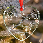 Personalized Text Year Name Oboe Lover Glass Keepsake Ornament, Customized Oboe Instrument Christmas Ornaments Gift for Parents Brother Sister Daughter Son, Unique Oboes Oboist Glass Xmas Ornament