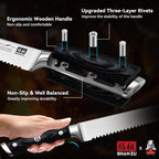 SHAN ZU 10" Bread Knife - Sourdough Slicing Knife Professional German 1.4116 Stainless Steel Serrated Blade, Ergonomic Wood Handle & Full Tang Design, Gift Box Included (Single-Edge