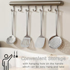 4pcs Cooking Utensils Set - Stainless Steel Kitchen Utensils, Heavy Duty Metal Kitchen Tools with Stainless Steel Spatula Solid & Slotted Turner, Ladle, Skimmer, Dishwasher Safe Easy to Clean