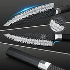SHAN ZU Japanese Chef Knife 8 Inch, High Carbon Steel 10Cr15Mov Professional Kitchen Knife, Sharp Cooking Knife with G10 Handle Dishwasher Safe, Meat Cutting Gyuto Knife, Gifts for Women & Men