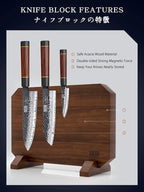 HOSHANHO 7 Pieces Knife Set with Magnetic Knife Block, Japanese High Carbon Steel Kitchen Knife Set, Ultra Sharp Chef Knives Set with Ergonomic Handle