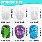 Actvty Skull Resin Molds, 3 Pieces Hear-no, Speak-no, See-no Evil Skull Silicone Molds for Resin Casting, 3D Skull Epoxy Molds for DIY Resin Crafts, Halloween Home Decor, translucent