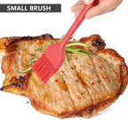 NileHome 4 Pack Silicone Spatula and Whisk Kitchen Utensils with Silicone Brush Heat Resistant BPA-free Rubber Spatula for Scraping, Baking, Cooking, Mixing- Red