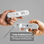 ThermoWorks Sizzle Digital Meat Thermometer – Instant Read in 2 Seconds, Waterproof, Folding Probe with Magnetic Back, Auto-Rotating Backlit Display, for Cooking Food, Grill & BBQ - Nautical Blue