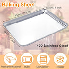 Mimorou 6 Pcs Baking Sheet Set Stainless Steel Cookie Sheet Cookie Baking Pan Bakeware Oven Tray Dishwasher Safe Commercial Grade Pans(18x13x1 Inch)
