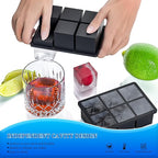 Large Ice Cube Tray for Whiskey 3 Pack, HANCELANT Big Silicone Square Ice Cube Mold with Removable Lid, 2'' Huge Square Ice Cubed Tray for Whisky and Cocktail
