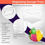 ClearSpace Clear Plastic Storage Bins – XL 6 Pack Perfect Kitchen or Pantry Organization Fridge Organizer and Storage Bins, Cabinet Organizers