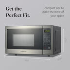 Farberware 0.9 Cu. Ft. Countertop Microwave Oven – 900 Watts Power, Auto Cook Settings, Defrost, Easy Clean and Child Safety Lock-Stainless, Stainless Steel
