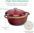Best Choice Products 6 Quart Enamel Cast-Iron Round Dutch Oven, Family Style Heavy-Duty Pre-Seasoned Cookware for Home, Kitchen, Dining Room, Oven Safe w/Lid, Dual Handles - Red