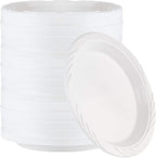 PLASTICPRO 400 Count Disposable 9 Inch White Plastic Dinner Plates large