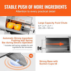 VEVOR Electric Vegetable Slicer, 0-0.5"/0-12mm Thickness Adjustable Commercial Slicer Machine, Convertible to Manual, Stainless Steel Food Cutter Slicing Machine, for Potato, Lemon, Tomato, Apple
