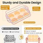 Silicone Jumbo Muffin Pan with Metal Frame, Non Stick Food Grade Silicone Large Muffin Pan, with Handles 6 Cup,BPA-Free and Dishwasher Safe, Jumbo Cupcake Pans - 2 Piece Yellow