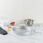 Restaurantware-Met Lux 14 x 2 Inch Straight-Sided Baking Tins, 12 Round Cake Pans - Oven-Ready, Freezable, Anodized Aluminum Round Baking Pans, Greaseproof, For Layer Birthday Cakes