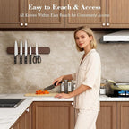 Magnetic Knife Holder for Wall, 24 Inch Extra Large Wood Knife Strip with Strong Magnetism, Space Saver Organizer for Farmhouse/Restaurant Kitchen, Housewarming Gifts