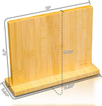 Knife Block Magnetic Knife Holder with Powerful Magnet, 100% Pure Bamboo Large Capacity Knife Organizer Block, Double Side Strongly Magnetic Kitchen Utensil Display (Stand)
