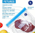 Reusable Sous Vide Bags 43Pcs BPA-Free, 4.3L Vacuum Sealer Bags for Cooking & Microwave, 35 Zipper Bags, 3 Seal Clips ＆ 5 Cooking Clips, Heat-Resistant & Leakproof (12x13.5in)