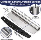 12" Pizza Making Kit (Set of 2) - 12" Pizza Cutter Rocker Knife with Blade Cover + 9.5" Stainless Steel Pizza Peel with Folding Handle- Ultimate Pizza Oven Accessories