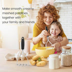 2Pcs Potato Masher, Premium Stainless Steel Mashed Potato Masher Kitchen Tool with Silicone Handle, Integrated & Wire Food Smasher Set for Mashing Potatoes, Veggies, Fruits, Avocado, Meat
