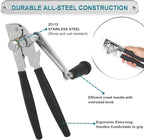 Commercial Can Opener with Magnet, Manual Heavy Duty Folding Hand Crank Can Opener Smooth Edge with Comfortable Long Handles, Fit All Size Cans, Large Cans