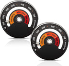 Frienda Wood Stove Thermometer Magnetic, Oven Temperature Meter Stove for Avoiding Chimney Pipe Damaged by Overheat(2 Pieces)