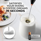 Zulay Milk Frother Wand – Handheld Electric Coffee Frother, Battery Operated Drink Mixer – 13,000 RPM Titanium Motor, Detachable Whisk, Easy Clean Foam Maker for Latte & Matcha – Exec Black n Copper