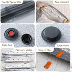 Vacuum Bags for Travel with Wireless Rechargeable Pump, 12 Pack Carry-on Size Compression Packing Seal Bags for Luggage and Suitcase, Space Saver Vacuum Storage Bags for Clothes and Clothing Travel ﻿