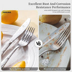 HIKAA Gift Wrap Silverware Set Stainless Steel Flatware Set for Gift, Cutlery Set for Present (60, Flower)