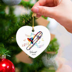 Trombonist Ceramic Ornament 2025, Custom Trombone Musical Christmas Ornament Gifts for Trombonist, Instrumentalist Ornaments Decor, Personalized Name & Year Trombone Lovers Ceramic Keepsake Xmas Tree
