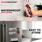 Alpha Grillers Meat Thermometer Digital - Instant Read Food Thermometer for Cooking and Grilling Stocking Stuffers for Men Christmas Gifts for Men