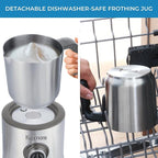 Kenmore Electric Milk Frother- Hot & Cold Milk Steamer and Foam Maker for Coffee, Lattes, Cappuccino, Portable Milk Heater and Foamer for Espresso, Home Brewing, Automatic Milk Steamer