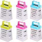 6 Pcs Mini Cheese Grater Professional Box Grater Stainless Steel Fine Coarse Handheld Slicer with 4 Sides Small Box Food Shredder Safe Zester