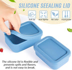 6 Packs 1 Cup Silicone Soup Freezer Molds with Lid Silicone Soup Freezer Trays Rectangle Reusable Food Preserving Tray Freezing Sauces Stews(Dark Blue, Gray)