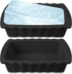 Haldane 2PC Extra Large Ice Block Molds, 6LB Giant Ice Cube Molds for Plunge Lab, Ice Container for Freezer, Thickened and Reinforced Silicone Ice Tray, Cold Plunge Tub Accessories, Black