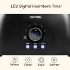 Toaster 4 Slice,KOTIAN Retro Long Slot Toasters with Countdown Timer,Stainless Steel Toaster,Bagel,Defrost,Reheat,Cancel Functions,Extra Wide Slots,6 Toast Settings,Removable Crumbs Tray,Matte black