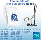 20 Pack 3D Dust Bags, Compatible with Miele GN Vacuum Bags, Replacement for Miele Classic C1 Complete C1, C2, C3, S400i S600 S2 S5 S8 Series, with 4 MP Filters, 4 AC Filters
