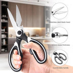 Kitchen Scissors All Purpose 3 Pack - Heavy Duty Stainless Steel Cooking Shears for Cutting Meat, Food, Fish, Poultry Multipurpose Sharp Sissors for Dishwasher Safe