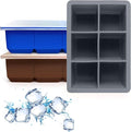 Silicone Ice Cube Trays 3 Pack - Large Size Silicone Ice Cube Molds with Leak Proof Removable Lid Square Ice Cube Tray And BPA Free for Cocktail,Whiskey, Stackable Flexible Ice