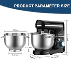 Stand Mixer, 660W, 6-Speed Tilt-Head Food Dough Mixer, Kitchen Electric Mixer with Stainless Steel Bowl,Dough Hook,Whisk, Beater, Egg white separator (6.5-QT, Black)…